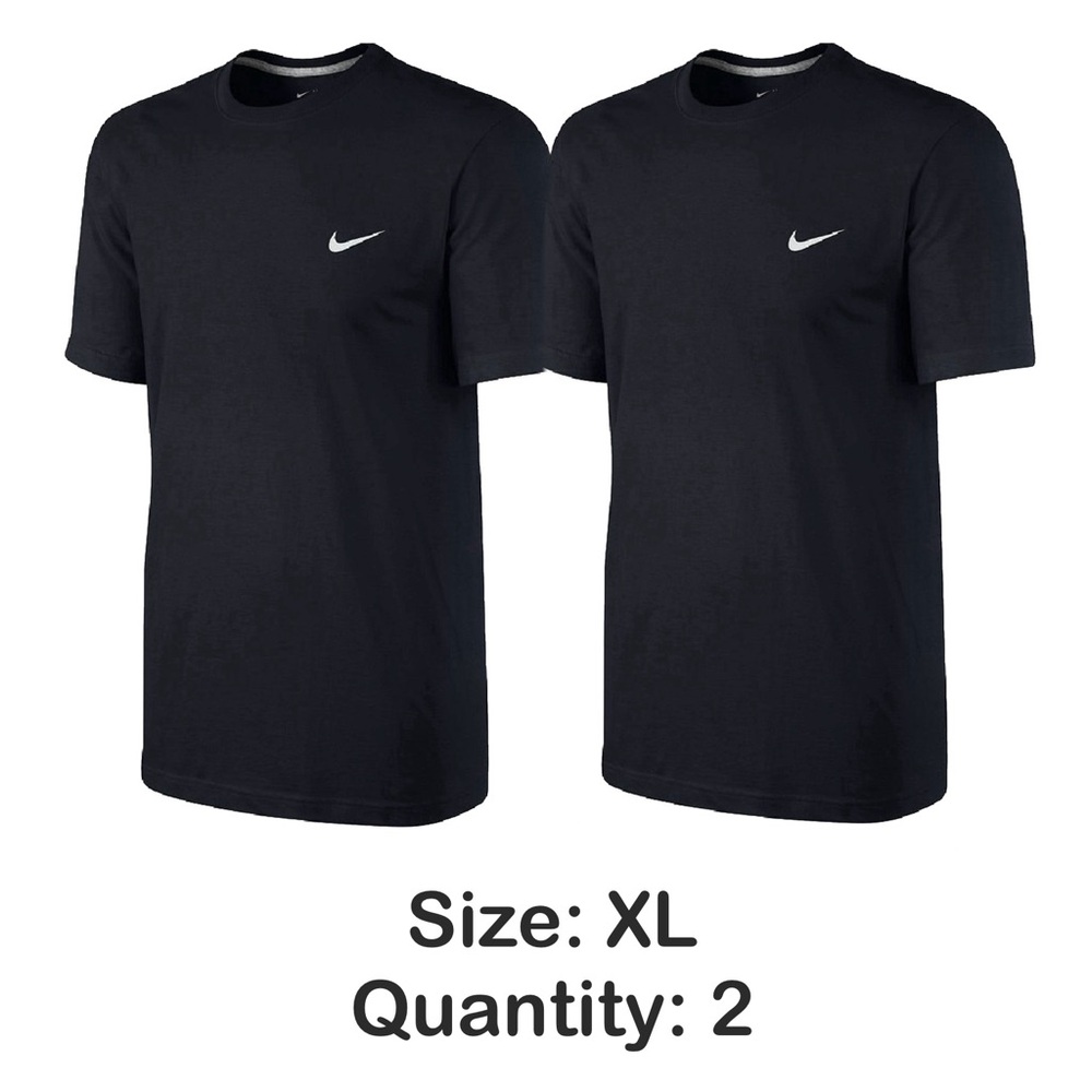 NIKE Swoosh 100% Cotton Sportswear Club Short Sleeve Tee Shirt XL Black NWT